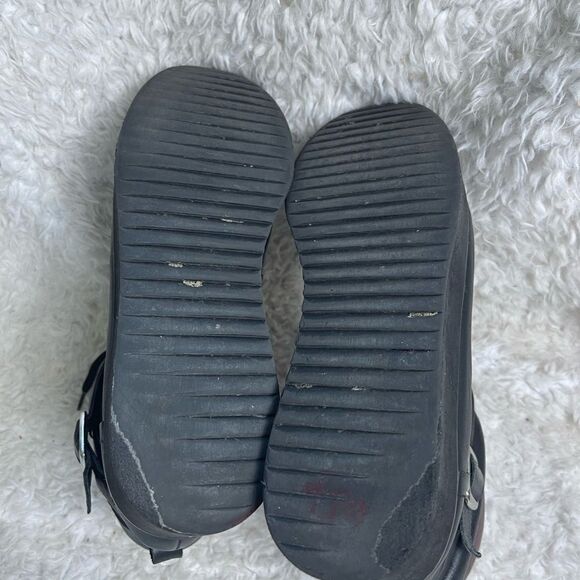 Steve Madden  Black Leather lace up wedge Boots brown trims side zipper … - Picture 10 of 14